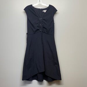 Kay Unger Formal Navy Blue Midi Dress